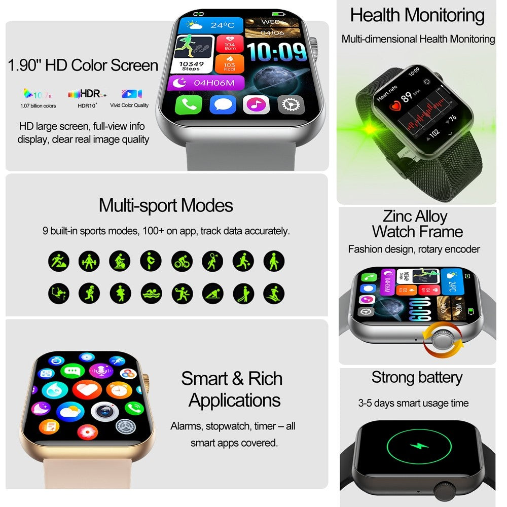Smartwatch Feminino Bluetooth com chamadas, tela touch, Monitor Cardiaco e aprova d`Água